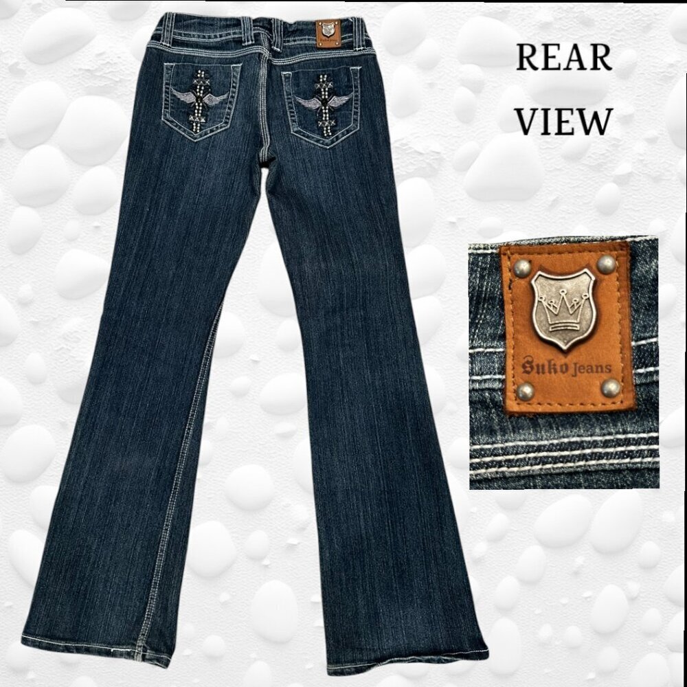 👖 Vintage SUKO Flared Jeans - Medium Wash - Size 5 👖 - Picture 2 of 12